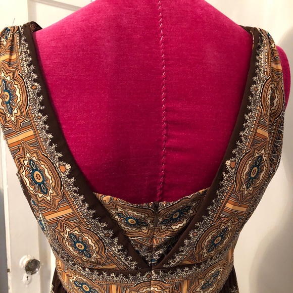 DRESS HIPPY CHIC GEOMETRIC MADRAS DRESS - Picture 3 of 7